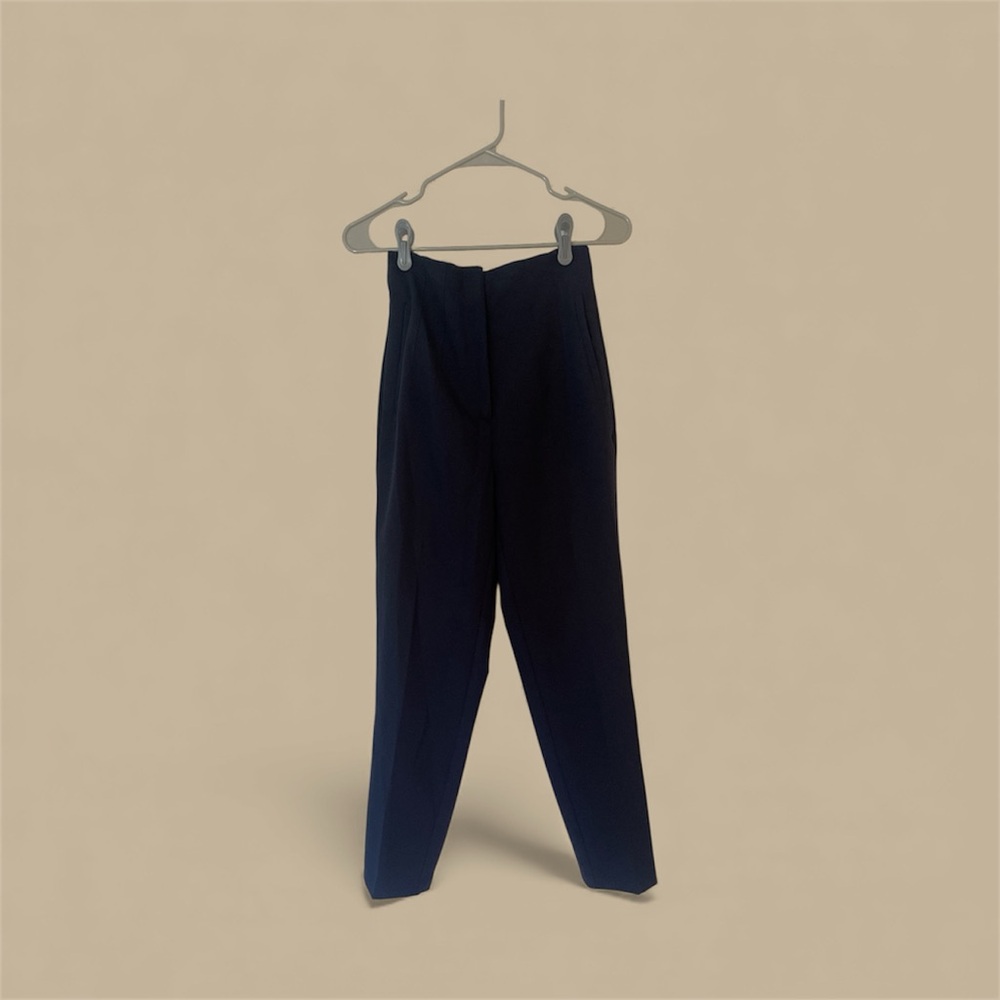 Zara Navy Blue High-Waisted Pants